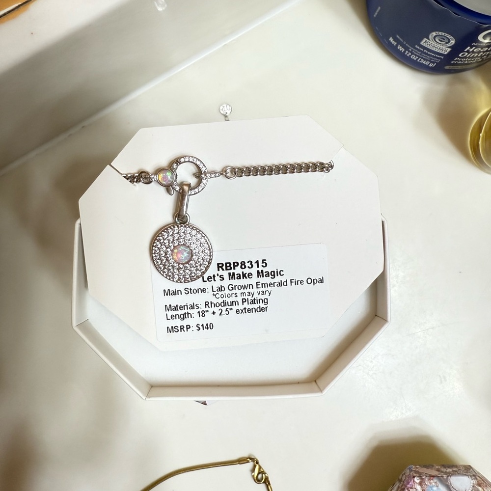 Bomb Party Lab Grown Opal Pendant Necklace